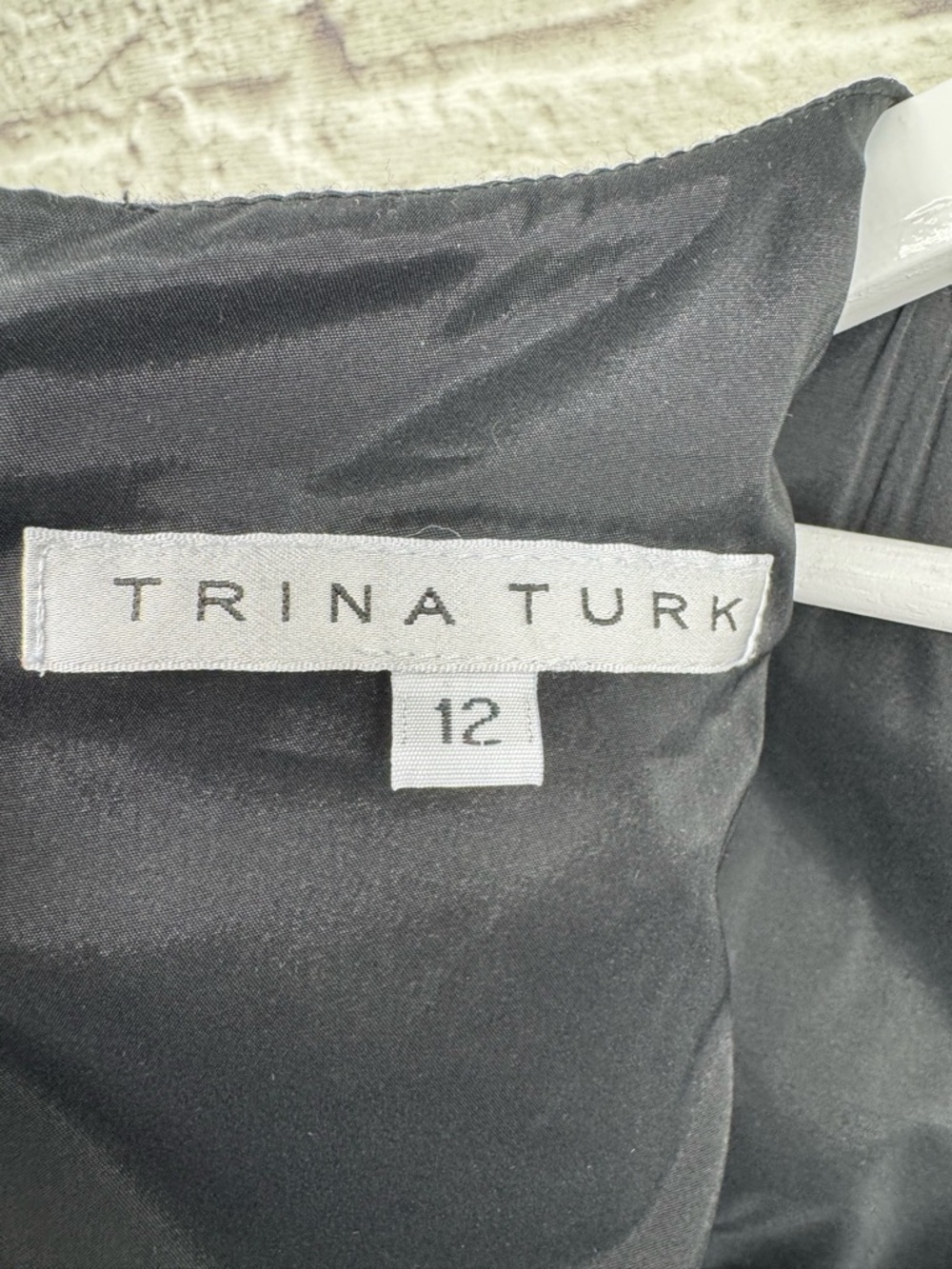 Trina Turk Striped Sheath Dress Size 12 Black White Sleeveless Square Neck - Picture 8 of 13